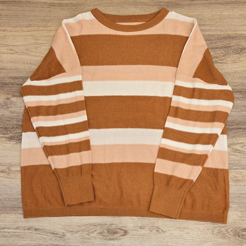 Women's Pink And Brown crewneck sweater medium